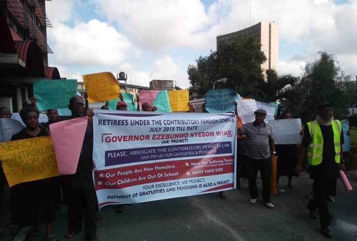 pensioners,rivers,protest,port harcourt